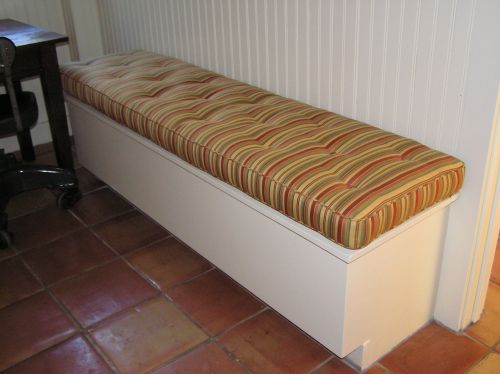 tufted box style striped bench cushion