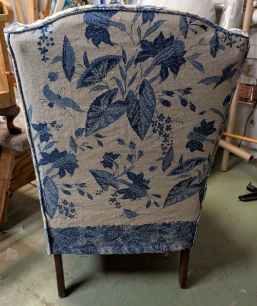 old drapes slipcover back