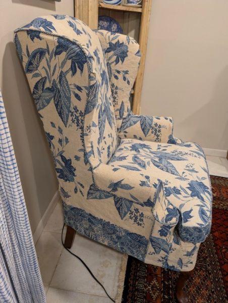 old drapes slipcover side