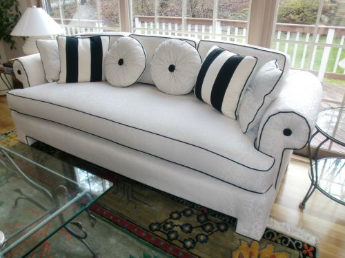 white sofa black welt